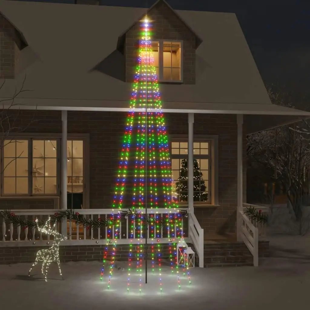 Colorful 732 Christmas Tree Lights for Flagpole - 196.9 Inches Holiday Decoration