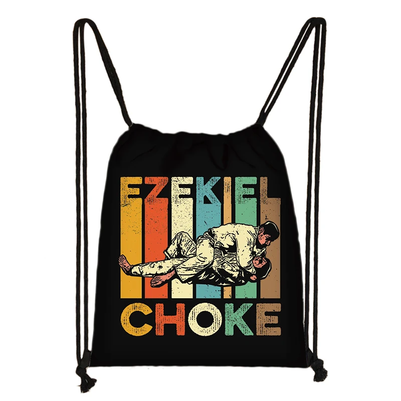 Jiu-jitsu Brazilian Aikido Karate Print Backpack Women Drawstring Bags Outdoor Storage Bag Shoes Holder Teenager Book Bags Gift