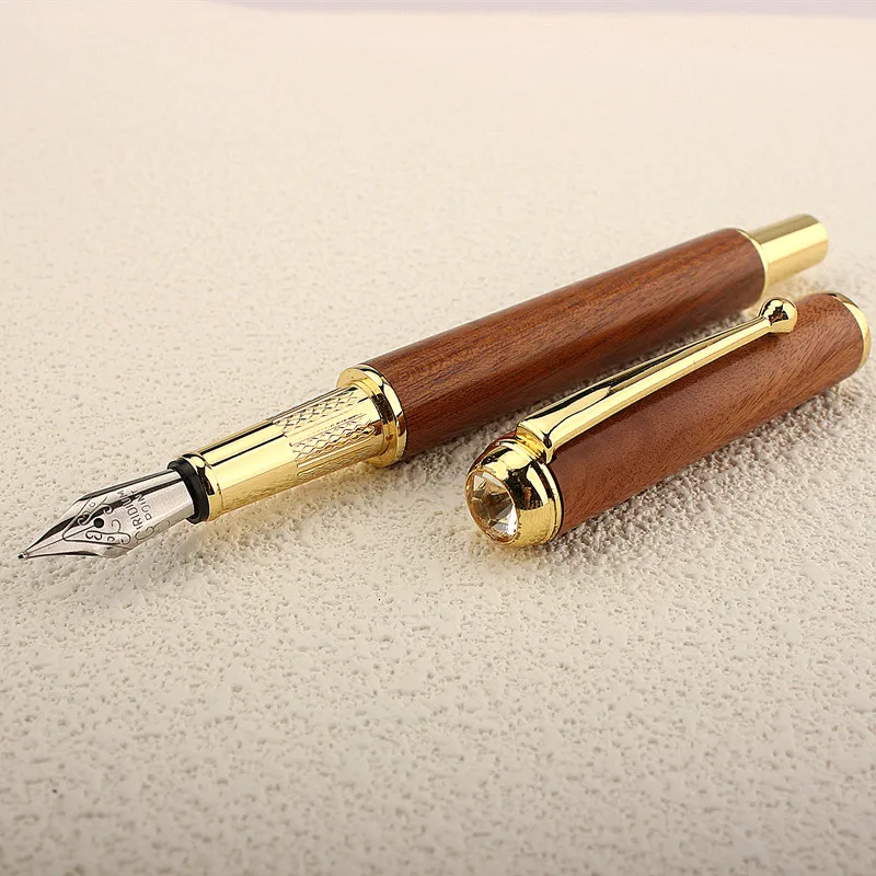 

Luxury Natural Wood Fountain Pen 0.5MM Extra Fine Nib Luxury Elegant Pens for Writing Office School Supplies Stationery