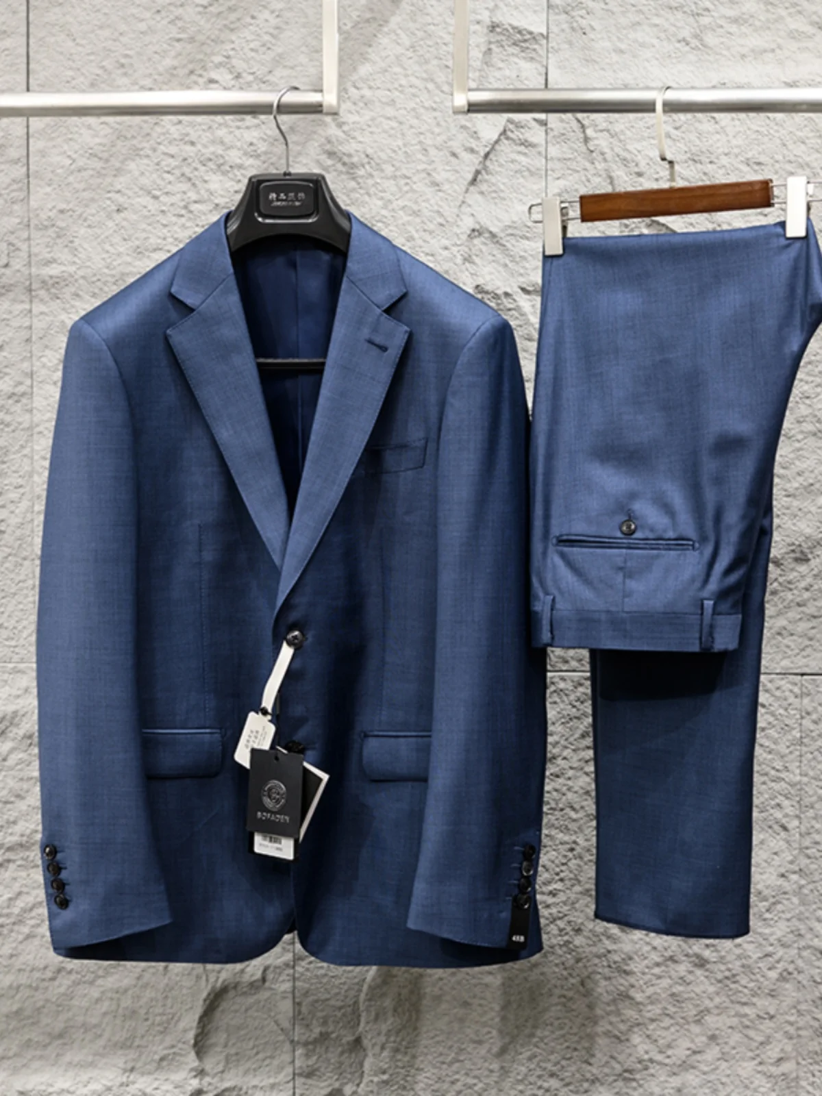 Ultrafine Wool Men's Business Suit Pants Set High Luxury 3W3 Super150S Double Slit Standard Fit Fashion Style Two Buttons