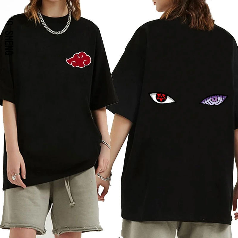 Naruto Anime Peripheral Short Sleeved T-shirt Naruto Cartoon Anime Printed T-shirt Men Women and Kids Loose Top