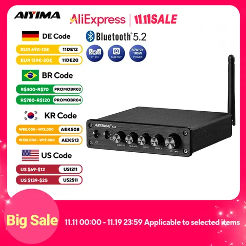 TPA3116 Bluetooth Subwoofer Amplifier Aiyima