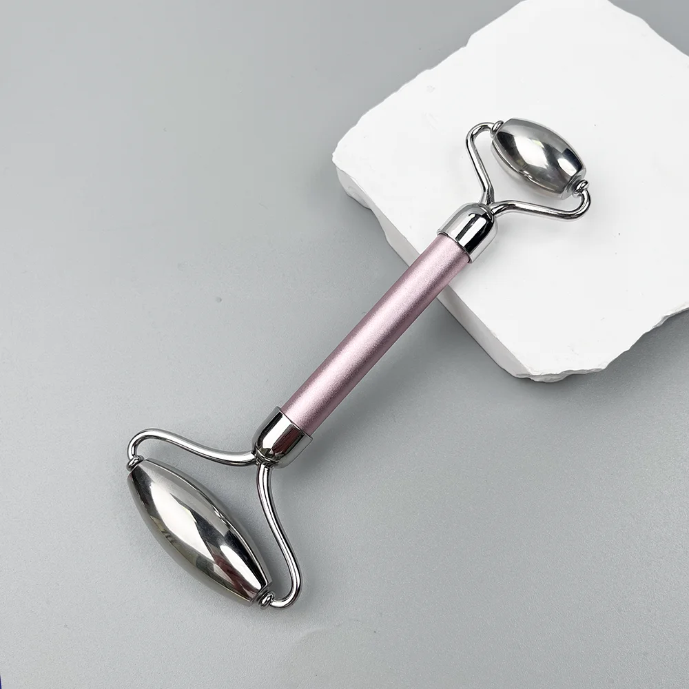 A household stainless steel roller massager, portable and practical facial massage roller