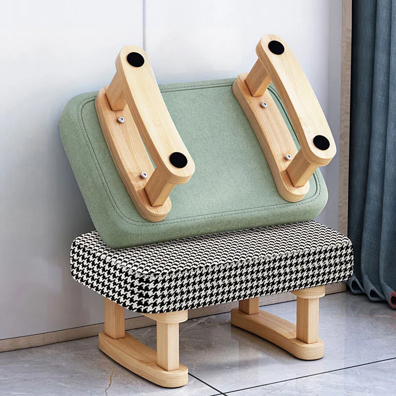 Creative Retro Low Stool Adult Household Sofa Stools Solid Wood Square Footstool Multi-Functional Furniture Tabouret 걸상