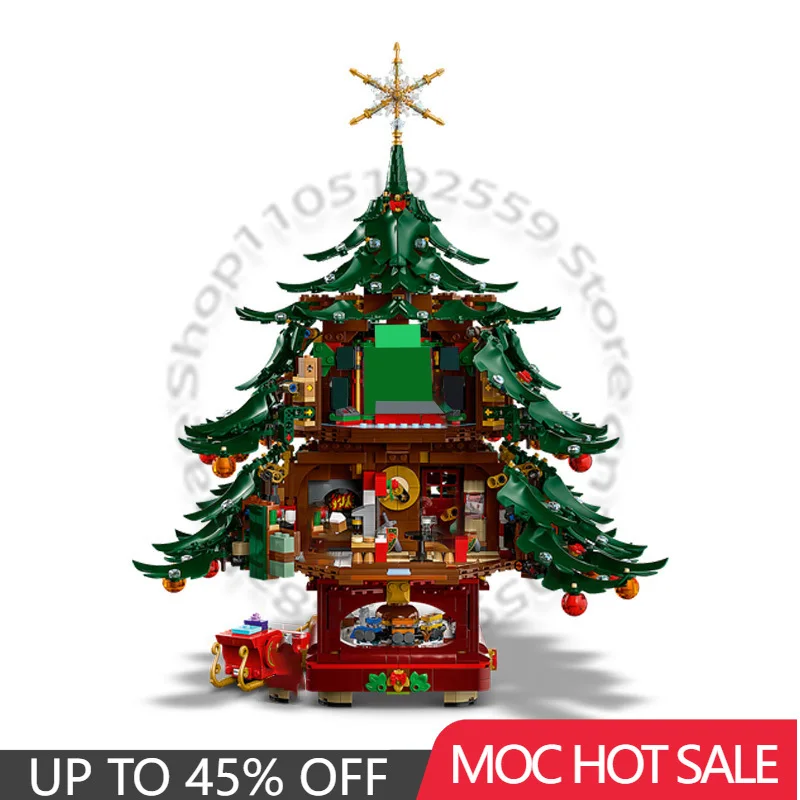 

3171 PCS Christmas Series Building Blocks Family Christmas Tree Decoration Display Model Toy Children DIY Assembly Holiday Gift