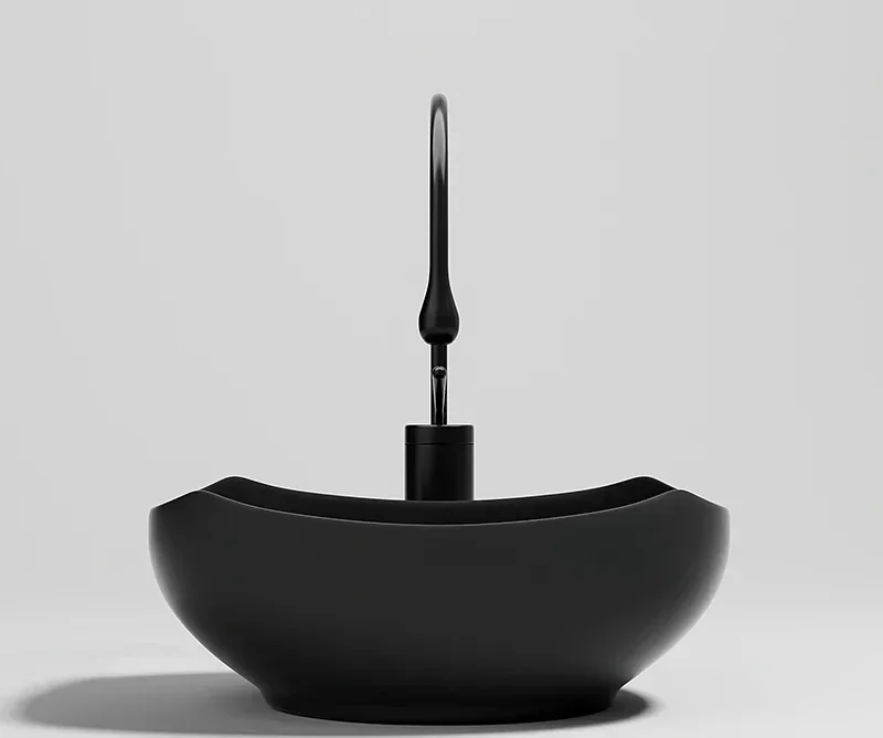 Lavabo nero creativo e semplice