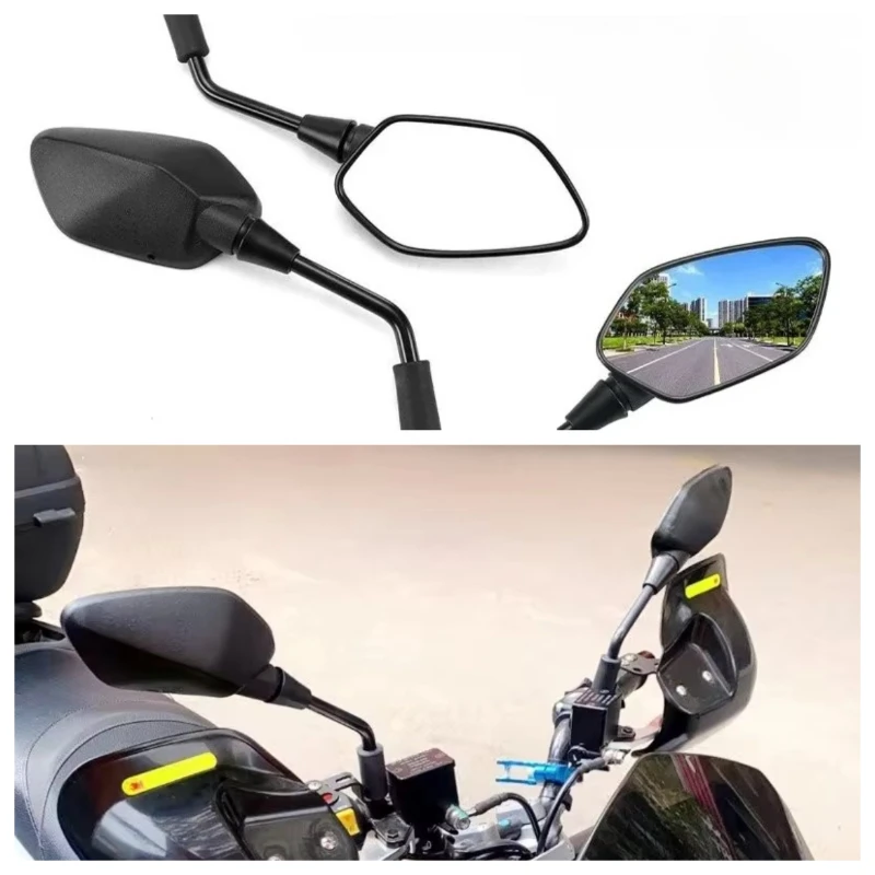 For SYM HUSKY ADV 150 Motorcycle Rearview Mirrors White Glass Side Reflective Mirrors Pair Scooter Accessories
