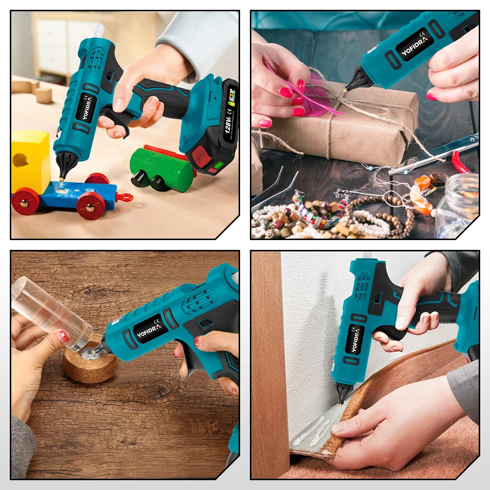 Imagem -06 - Pistola de Cola Elétrica sem Fio Cola em Bastão para Artes Ferramenta de Reparo Doméstico Faça Você Mesmo Bateria Makita 18v 11 mm 100w