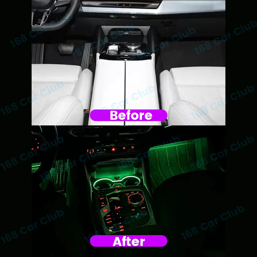 11 Colours Ambient Lights For BMW 5 series G30 G32 6GT 2018-2023 Car LED Cup Holder Light Water Cup Decorative Lamp Refit Parts