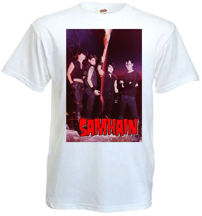 Samhain v1 T shirt white vintage poster hardcore punk band all sizes S-5XL