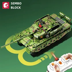 SEMBO BLOCK remote control 99A tank brick model DIY assembled military ornaments educational toys boys room decoration gifts