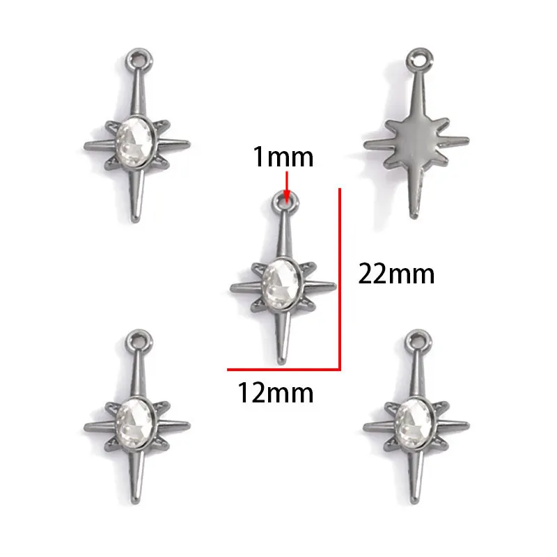 10 Stück sortierte schwarze, rote und goldene Anhänger, gotische Kreuz- und Sternanhänger für DIY-Ohrringe, Halsketten, Armbänder, Schmuckherstellung und Basteln – Detail 8