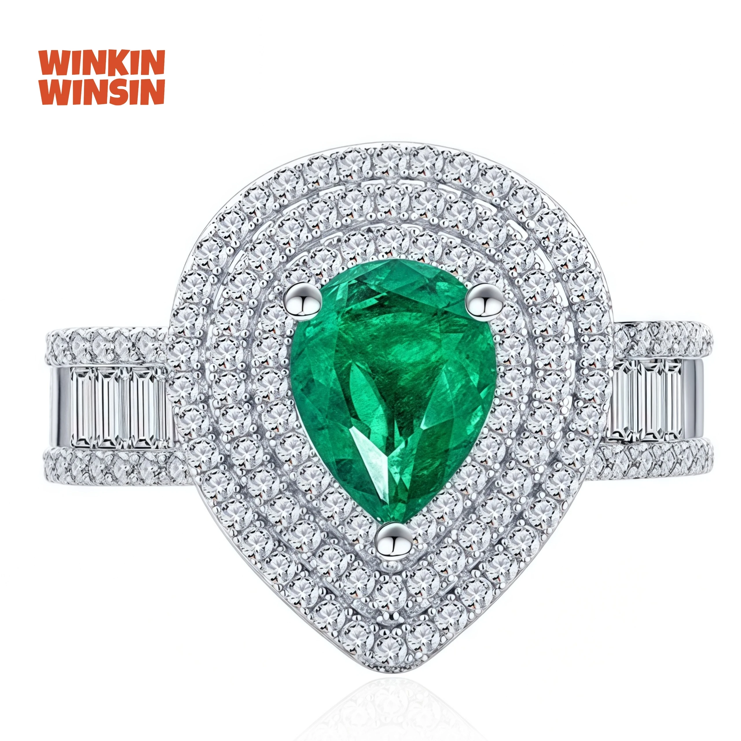 

WINKIN WINSIN Brand Luxury Brand Designer RingClassic Lab Grown Gemstones 925 Sterling Silver Certificated Temperament Ring