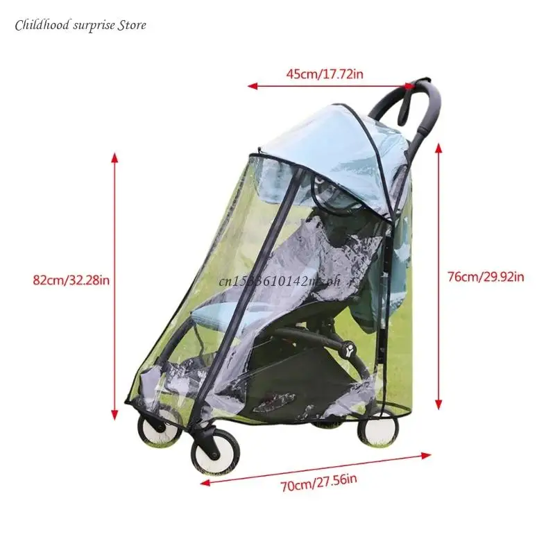 Universal Baby Strollers Rain Cover Clear EVA Pram Shade Easy Folding Cart Protector Case for Travel Shopping Dropship