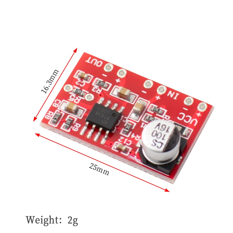 DC 3.8V-15V AD828 Stereo Dynamic Microphone Preamplifier Board MIC Preamp Module Amplifier Board