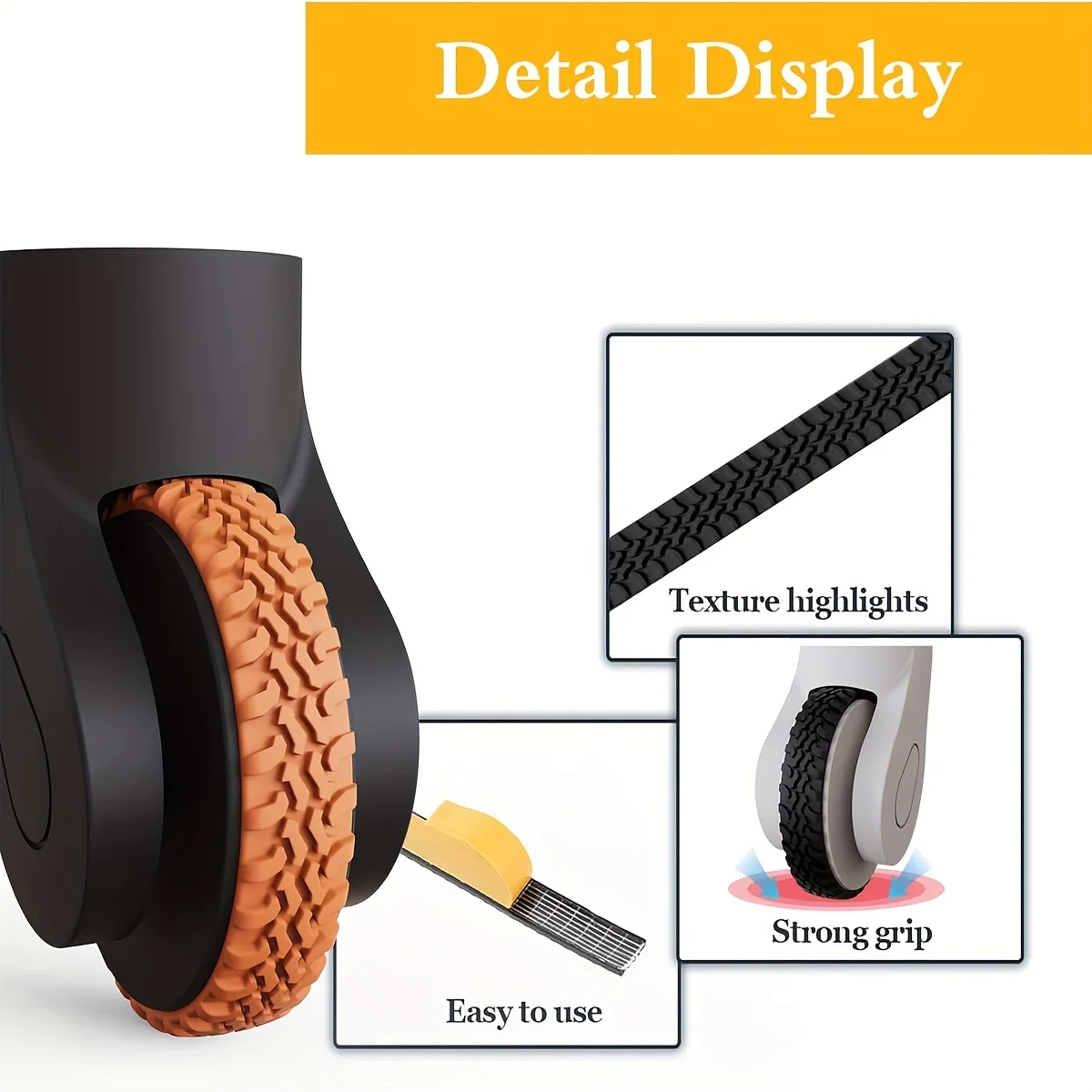 4 Sporty Silicone Suitcase Wheel Protectors - usage example