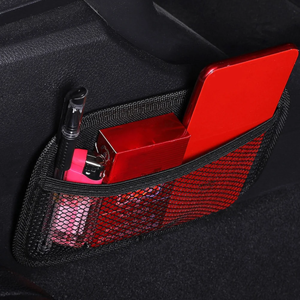 

2Pcs Car Storage Bag Organizer Mesh Pocket Phone Holder Easy Install Clutter Free Interior Accessories Car Cell Phone Bag