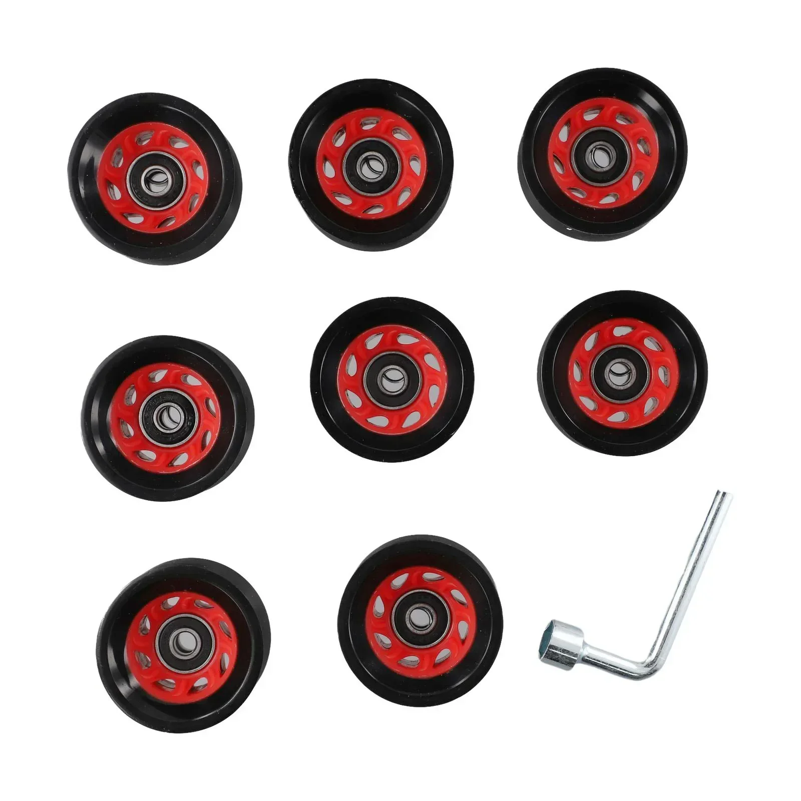 Roues de Patins à Roulettes pour Façades de Patins à Double Nucleo, Plusieurs Couleurs Disponibles, Éclairage LED, 58x34mm, 8 Pièces