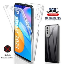 360 Double PC+Silicone Case For Huawei P Smart 2021 2020 2019 P40 Lite P20 P30 Pro P30 Lite Mate 10 20 Lite Pro Full Body Cover