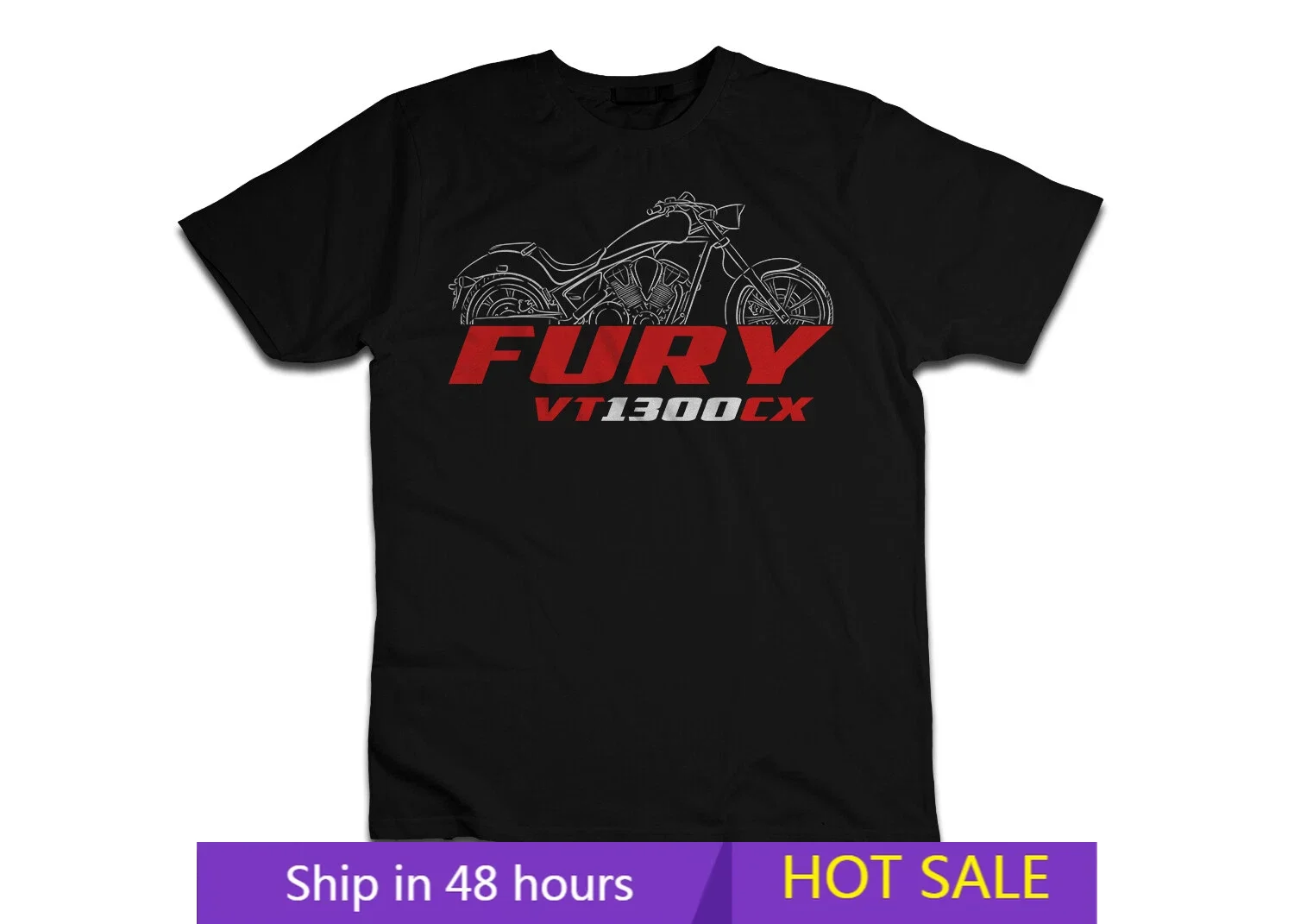 

Motorcycle T-shirts Ho.nd.as VT1300CX Fury 2009-2024 fans Biker Tee Graphic Summer Short Sleeves 100% Cotton Cool Tee