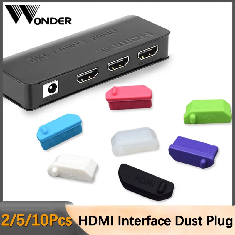 

Protective Cover Rubber Covers Dust Cap For HDMI Female Dust Plug Black Transparent White Pink Blue