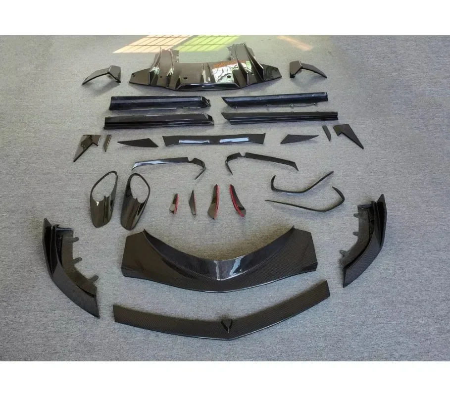 Car Exterior Accessories Dry Carbon Fiber Front Rear Bumper Lip Diffuser Spoiler Side Skirts for  GT Body Kit