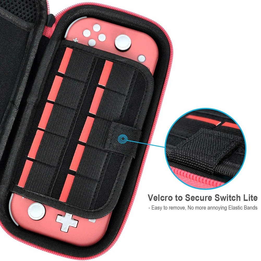 Protective Case Nylon EVA Hard Carrying Storage Case Thickened Scratch-resistant Double Compartment Dustproof for Switch Lite