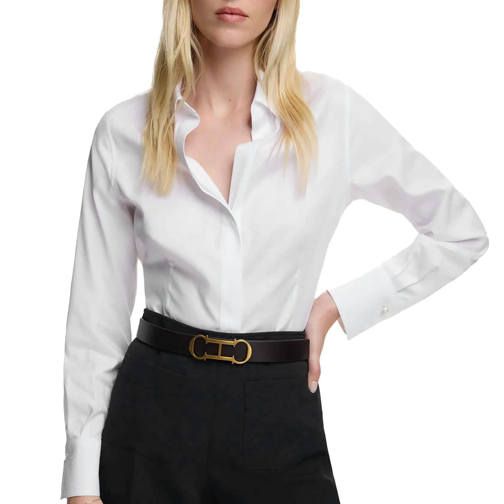 2025 Casual Women Long Sleeve Blouses Women White Tops Design Shirt Office Lady Blouse Elegant Classic Solid Top