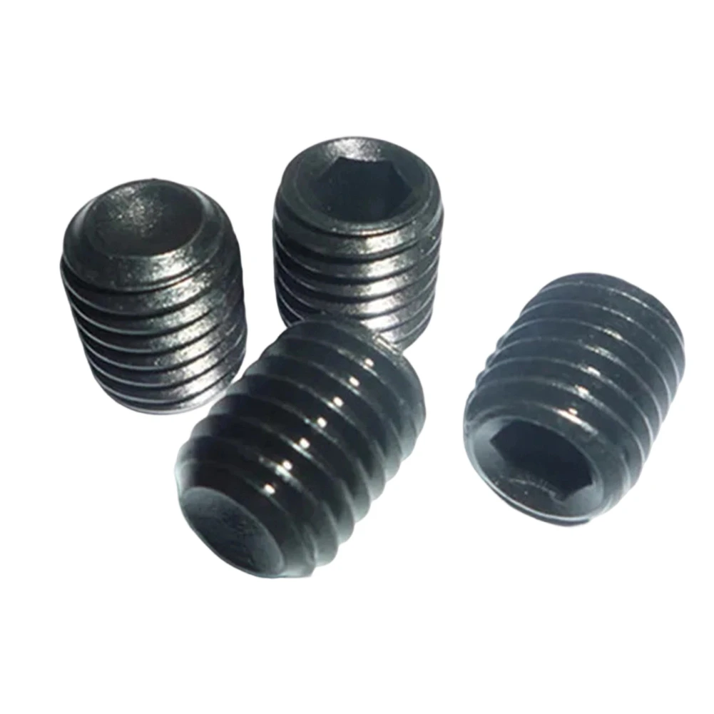 100pcs M3-M8 12.9 Grade Carbon Steel Black Hex Socket Head Cap Set Screws Headless Bolt For Machinery Equipment Fastener