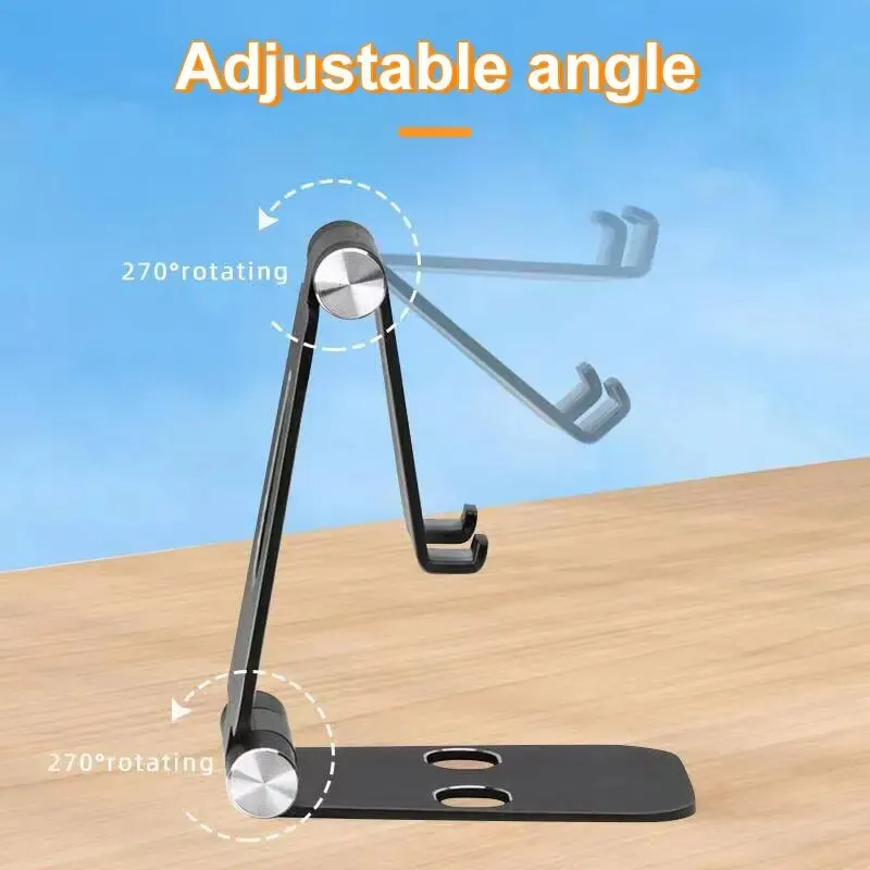 Metal Mobile Phone Holder Stand On Desktop Aluminum Alloy Tablet Holder For IPhone/IPad/Xiaomi Universal Table Cell Phone Stand