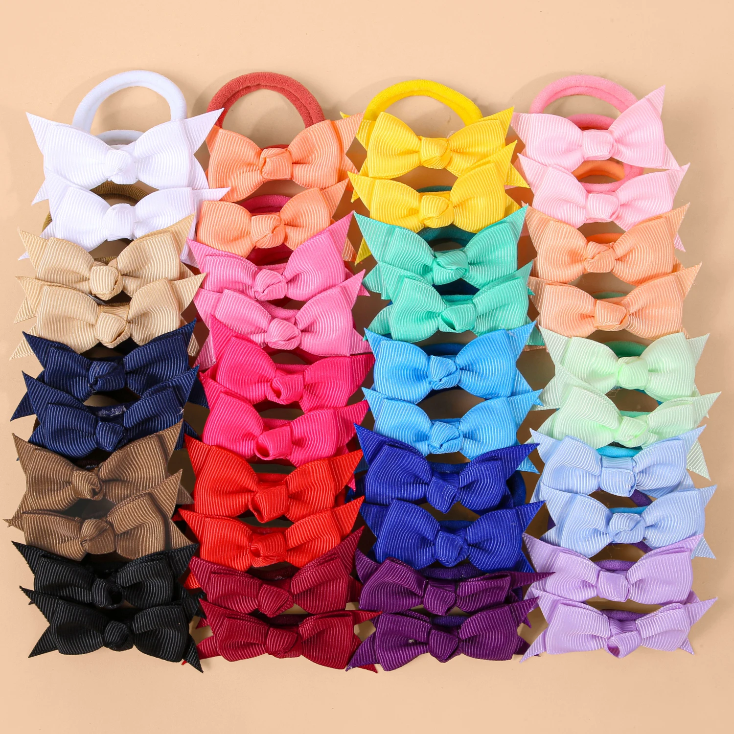 

10/40pcs Ribbon Swallowtail Bow Hair Rope For Girls Cute Elastic Nylon Hair Ties For Kids Women Ponytail Daily Hair Accessories