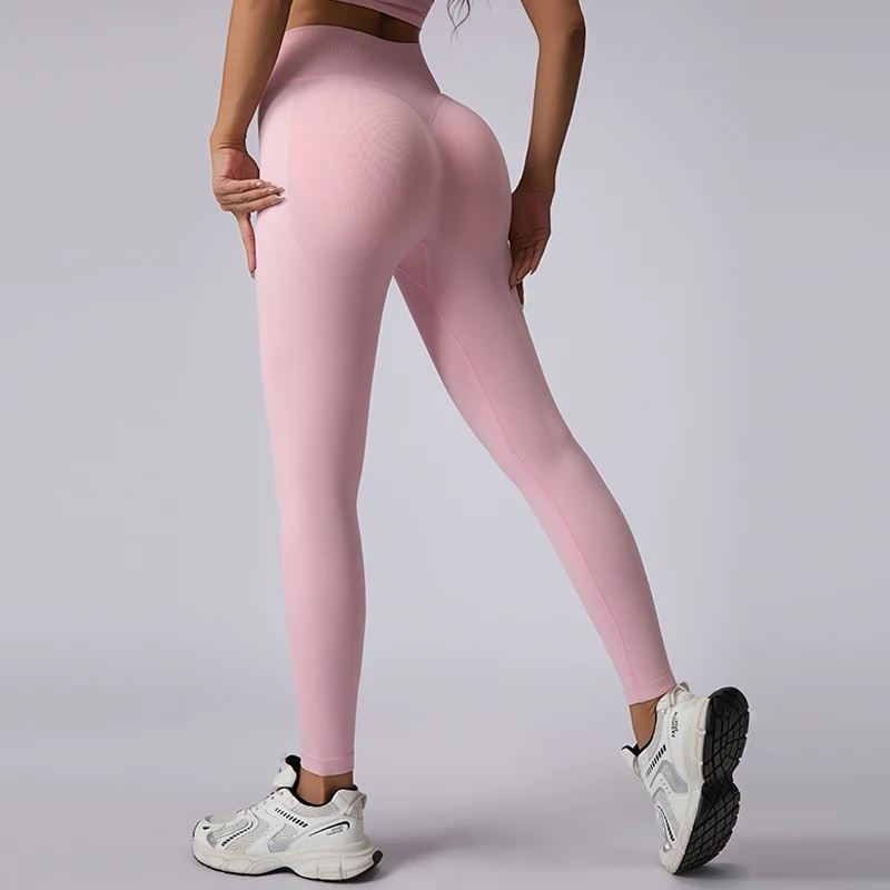 Nahtlose Damen-Gym-Leggings mit hoher Taille, Push-Up-Yoga-Sportleggings, hochelastische Fitness-Laufhosen, Hüftlift-Gymwear – Detail 8