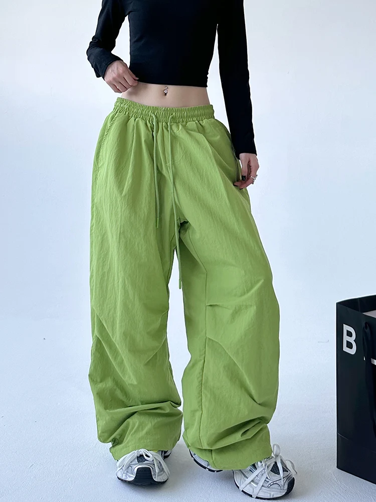 Damskie spodnie robocze na wczesną jesień, luźny krój, elastyczna talia, do tańca jazzowego na świeżym powietrzu, wspinaczki górskiej, styl utilitarowy, spodnie spadochronowe...
