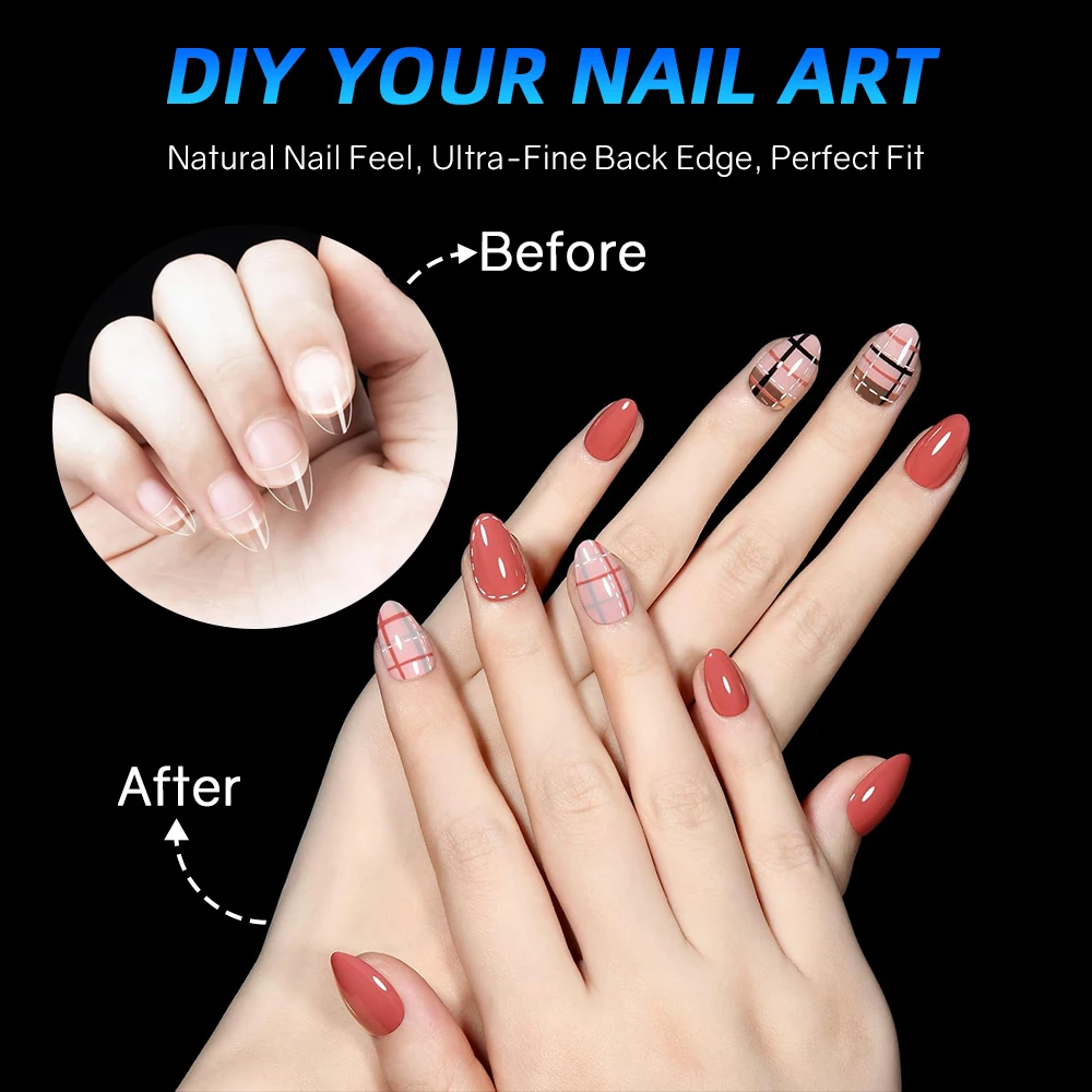 240pcs Half Cover Almond Fake Nails Half Matte Pre Buff Acrylic Nails Extra Short Almond Shape Gel Nail Tips 12 Sizes Easy Use