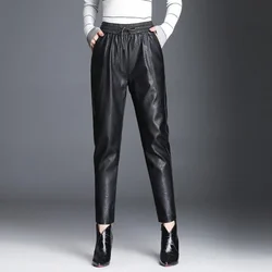 Casual Commuting Versatile Women's Clothing Splice Pockets with Drawstring Solid Color Fashion High Waisted Straight Tube Pant