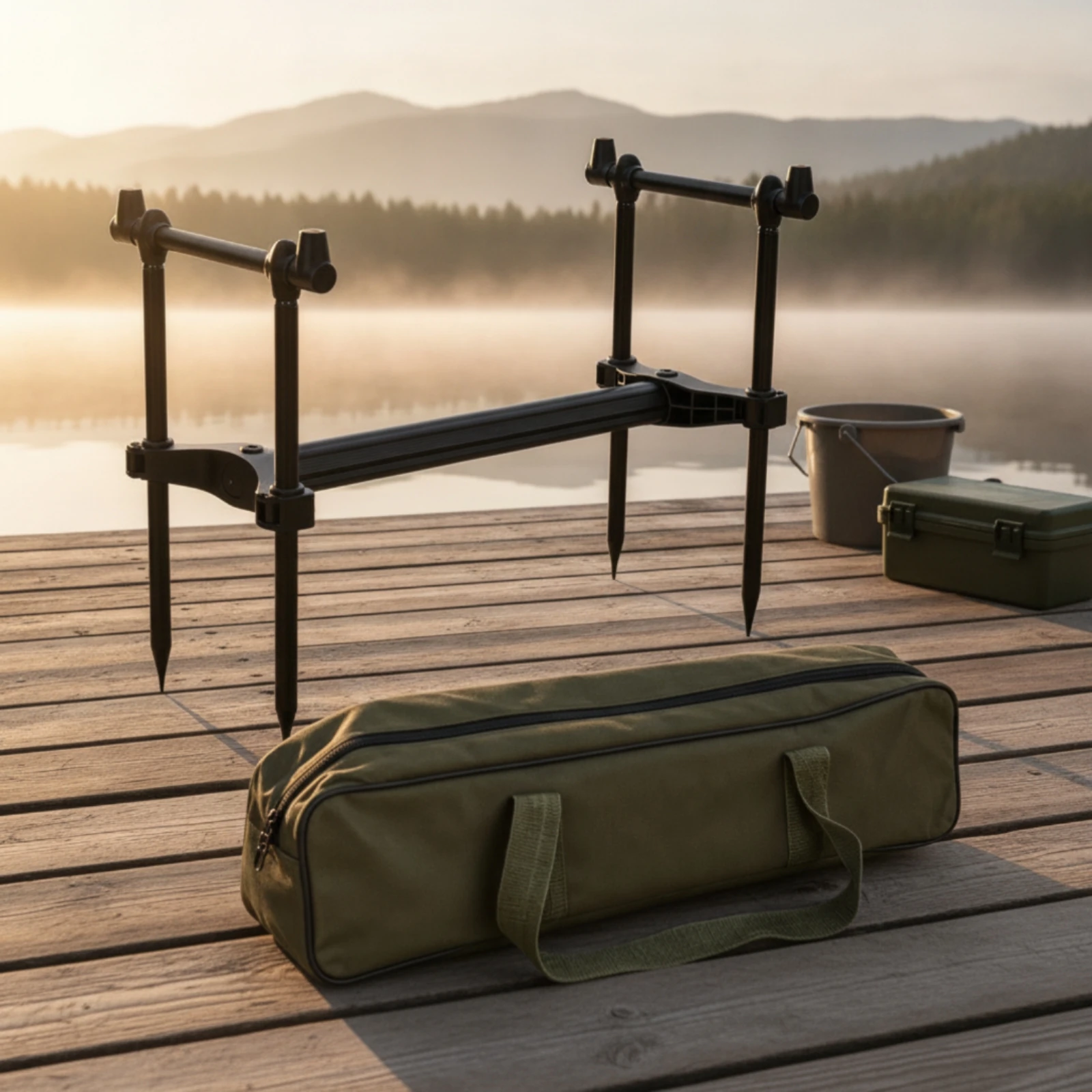 fishing-rod-stand-with-carry-bag-compact-aluminum-fishing-rod-bank-stick-system-stick-system-stable-heavy-duty-for-anglers