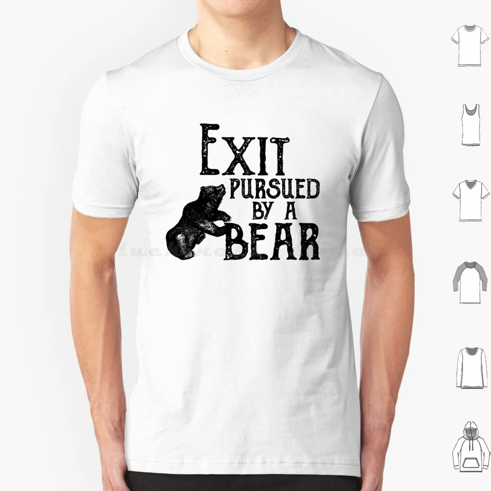 Exit Pursued By A Bear T Shirt 6xl Cotton Cool Tee Exit Pursued By A Bear Bear Shakespeare Funny Book Reading Books Read