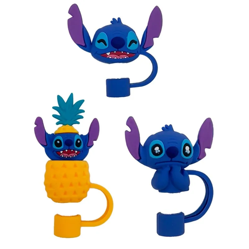 น่ารัก Lilo Stitch straw COVER สำหรับ Stanley แก้วทัมเบลอร์ถ้วยซิลิโคน Kawaii straw toppers Protector Cap สำหรับหลอด10mm