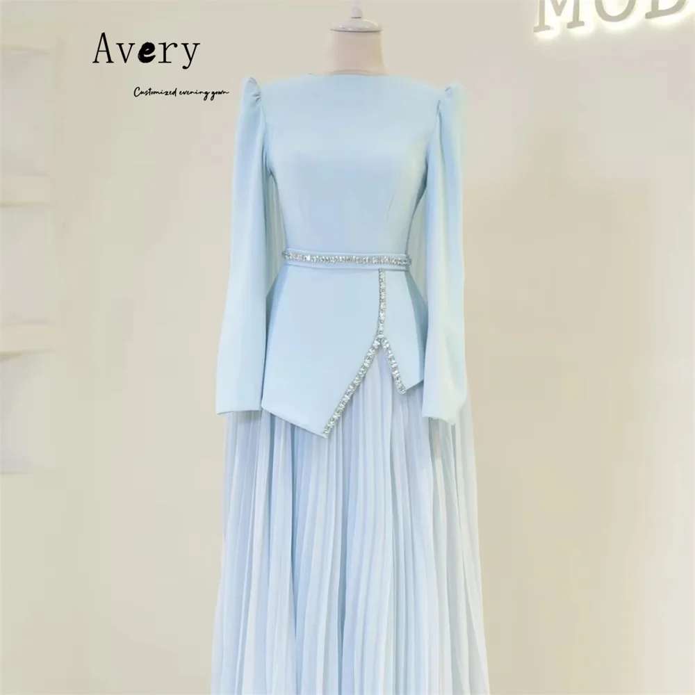 

Avery Customized Rhinestone Fishtail Long Sleeves Round Neck Luxurious Party Dress Luxury Woman Elegant Evening Dress Dresses