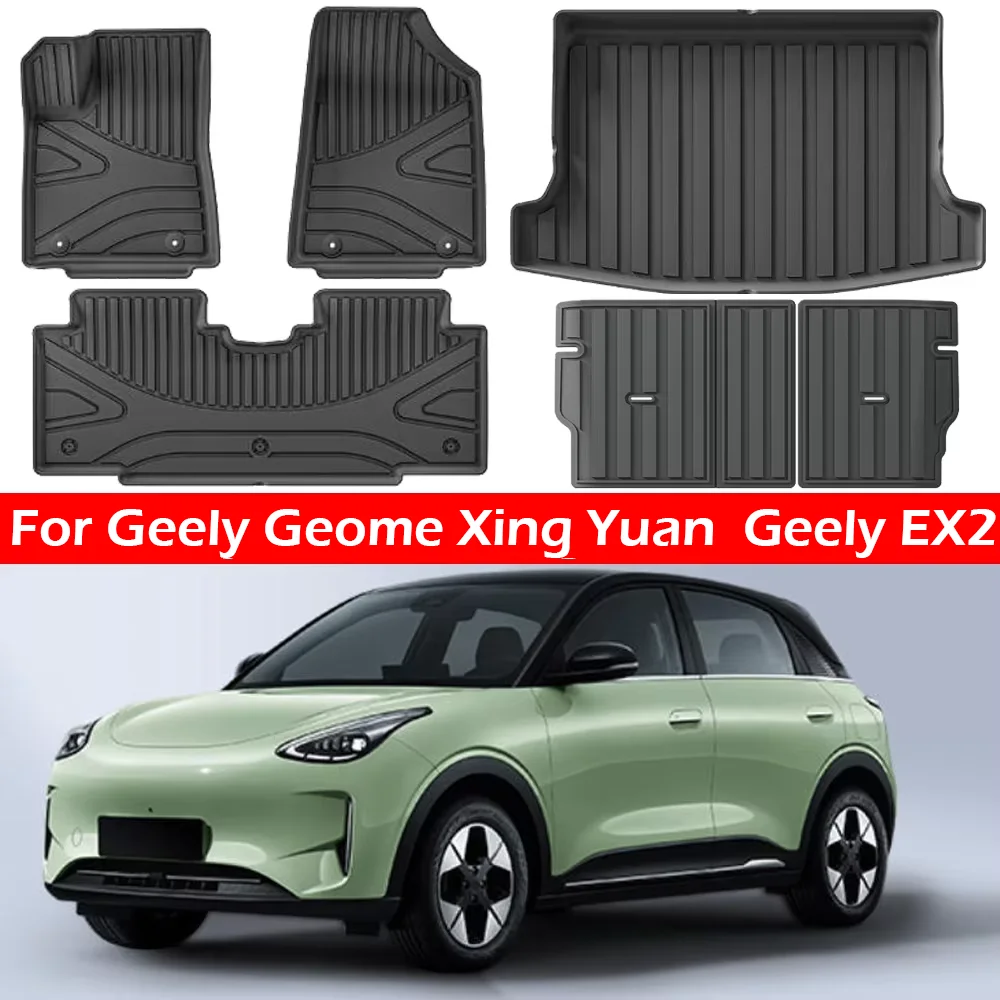 Para Geely Geome Xing Yuan Geely EX2 2024-2026 (LHD) - Alfombrillas TPE impermeables para todo tipo de clima y accesorios para el maletero
