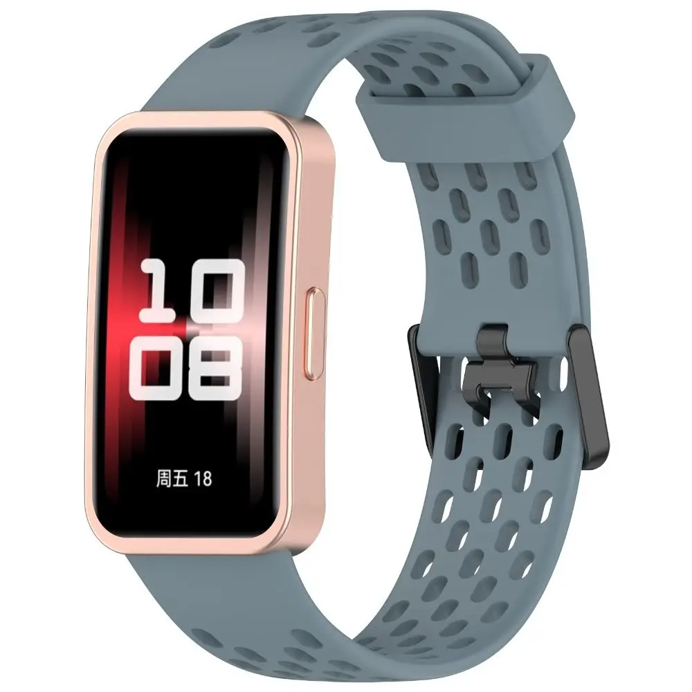 สายนาฬิกาซิลิโคนสําหรับ Huawei Band 9/8 Soft Breathable หลุมกีฬาสร้อยข้อมือนาฬิกาสมาร์ทอุปกรณ์เสริม