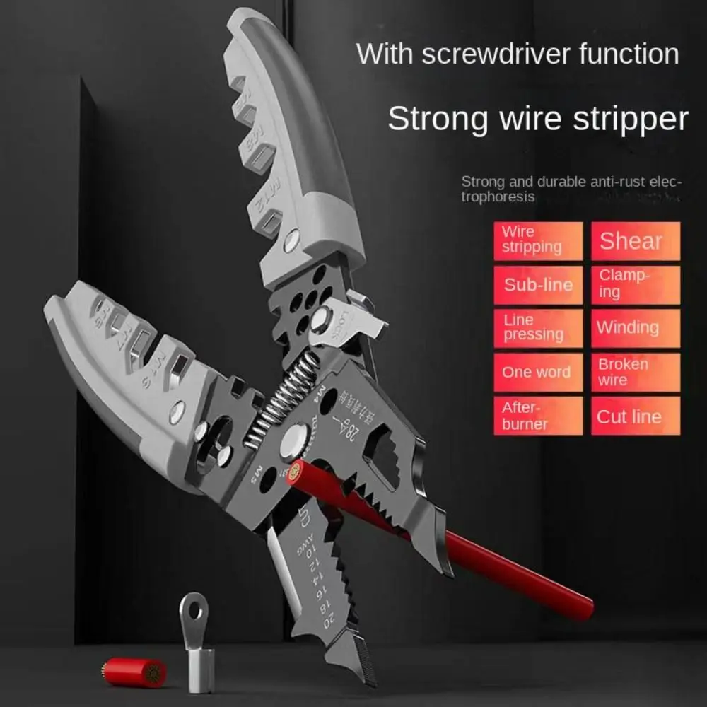 Pince à dénuder multifonctionnelle 28 en 1, pince à sertir de qualité industrielle, coupe-câble, outil électrique, pince en acier inoxydable, nouveau
