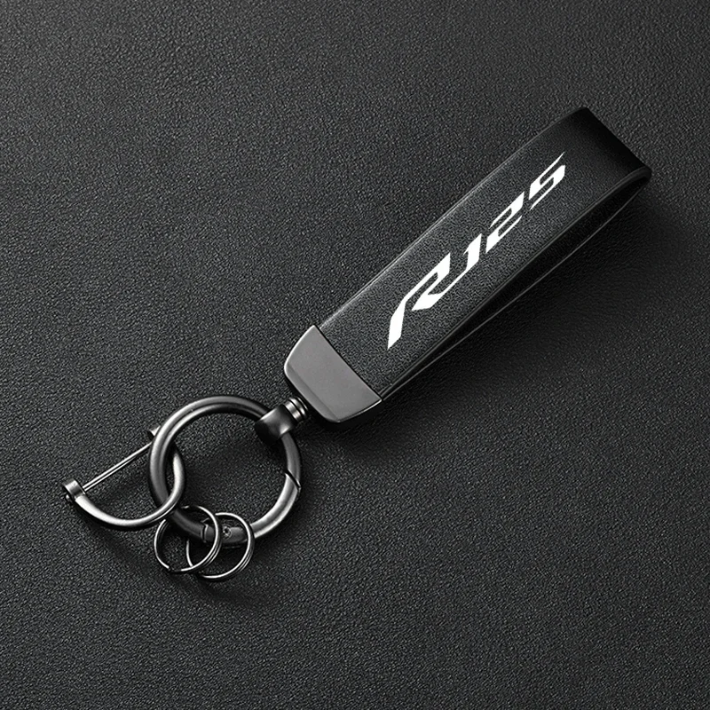 High-Grade Leather Motorcycle Keychain Holder Keyring For YAMAHA YZF R125 YZFR125 2008-2025 Accessories