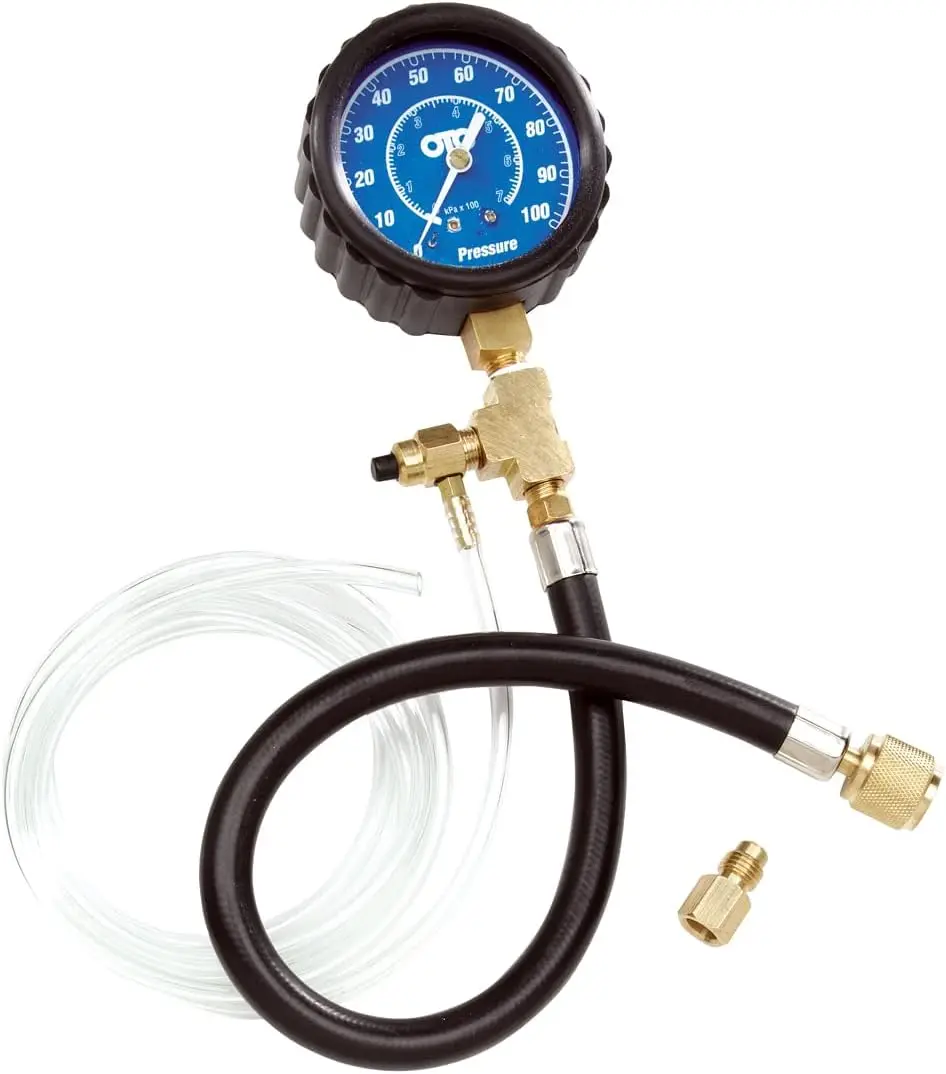 

Fuel Pressure Test Kit, 0-100 PSI, Easy-to-Read Gauge, Durable Brass Fittings