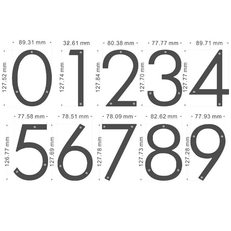 12,7 Cm exterior números De casa aleación De Metal letreros De números modernos Apartment Addres Numero Para Porta De Apartamento letrero personalizado