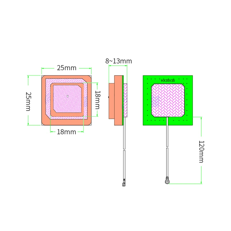 GPS + BD GNSS 듀얼 밴드 세라믹 오버레이 패시브 안테나, 28DBI 고이득 고정밀 범용 자동차 내비게이션 포지셔닝, L1 + L5