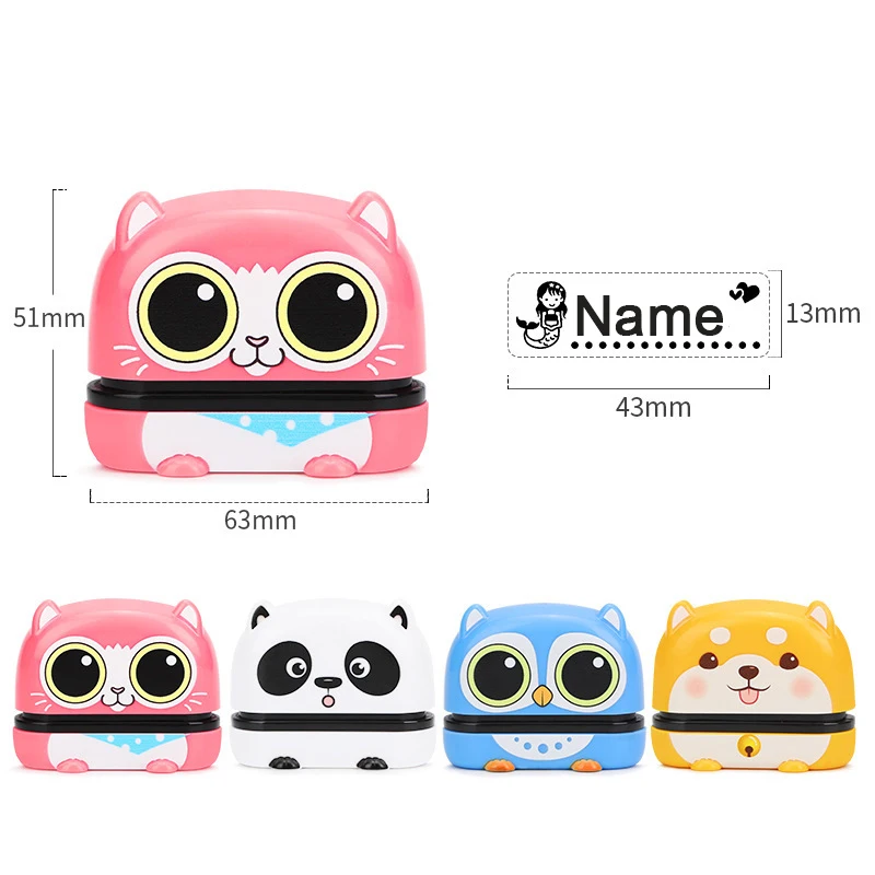 Customized Name Stamp Chop Ink  Waterproof Personal Student Child Baby Engraved Name Seal Non-fading Kindergarten