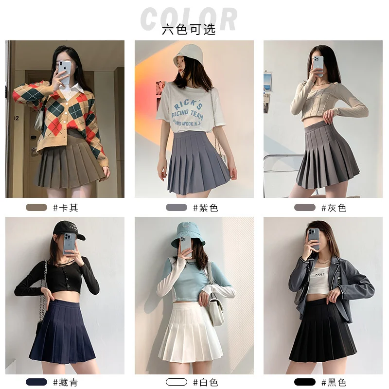 Pleated Skirt Women High Waist Sexy Mini Skirts Tennis Skirt Girl Dance Skirt Kawaii Casual Korean White Black Skirt Faldas Jupe