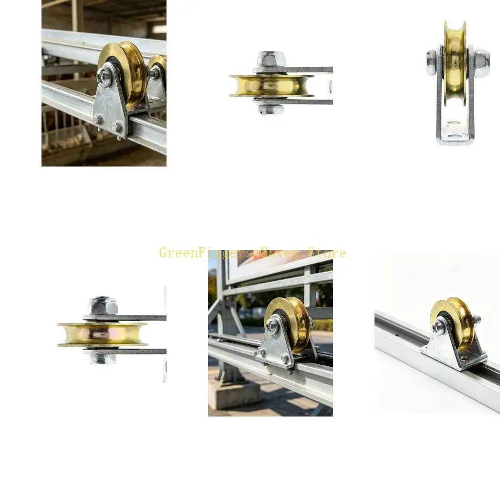 F68D 6mm Tripod Pulley Wire Rope Lifting Bearing Pulley Hanging Wheel Home Sliding Door Track Wheel Pulley Hardware