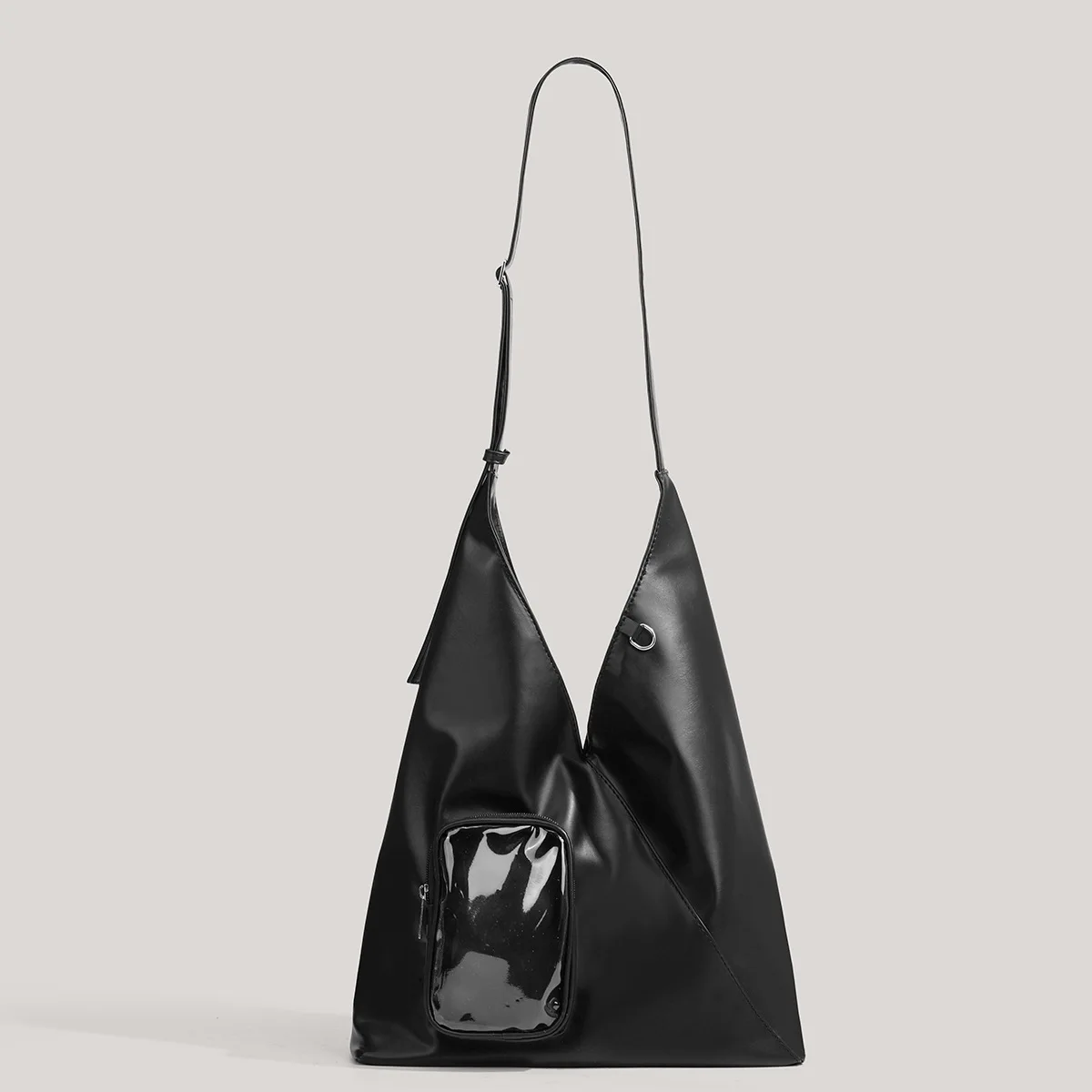 

2026 New versatile black leather triangular daily work and travel large capacity handbag for women shoulder cross-body bag